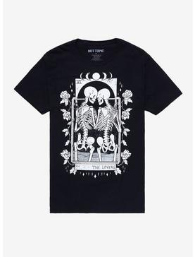 Skeleton Lovers Tarot Card Boyfriend Fit Girls T-Shirt, , hi-res