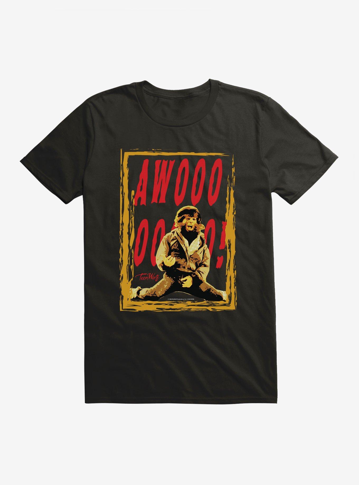 Teen Wolf Awoooo! T-Shirt, BLACK, hi-res