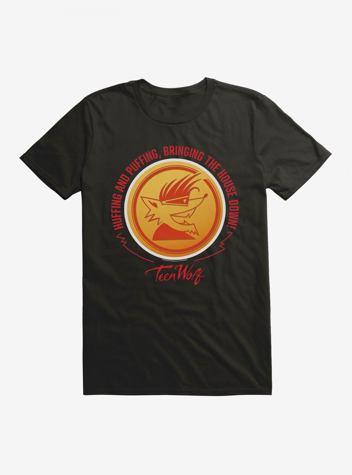 Teen Wolf Huffing and Puffing T-Shirt, BLACK, hi-res