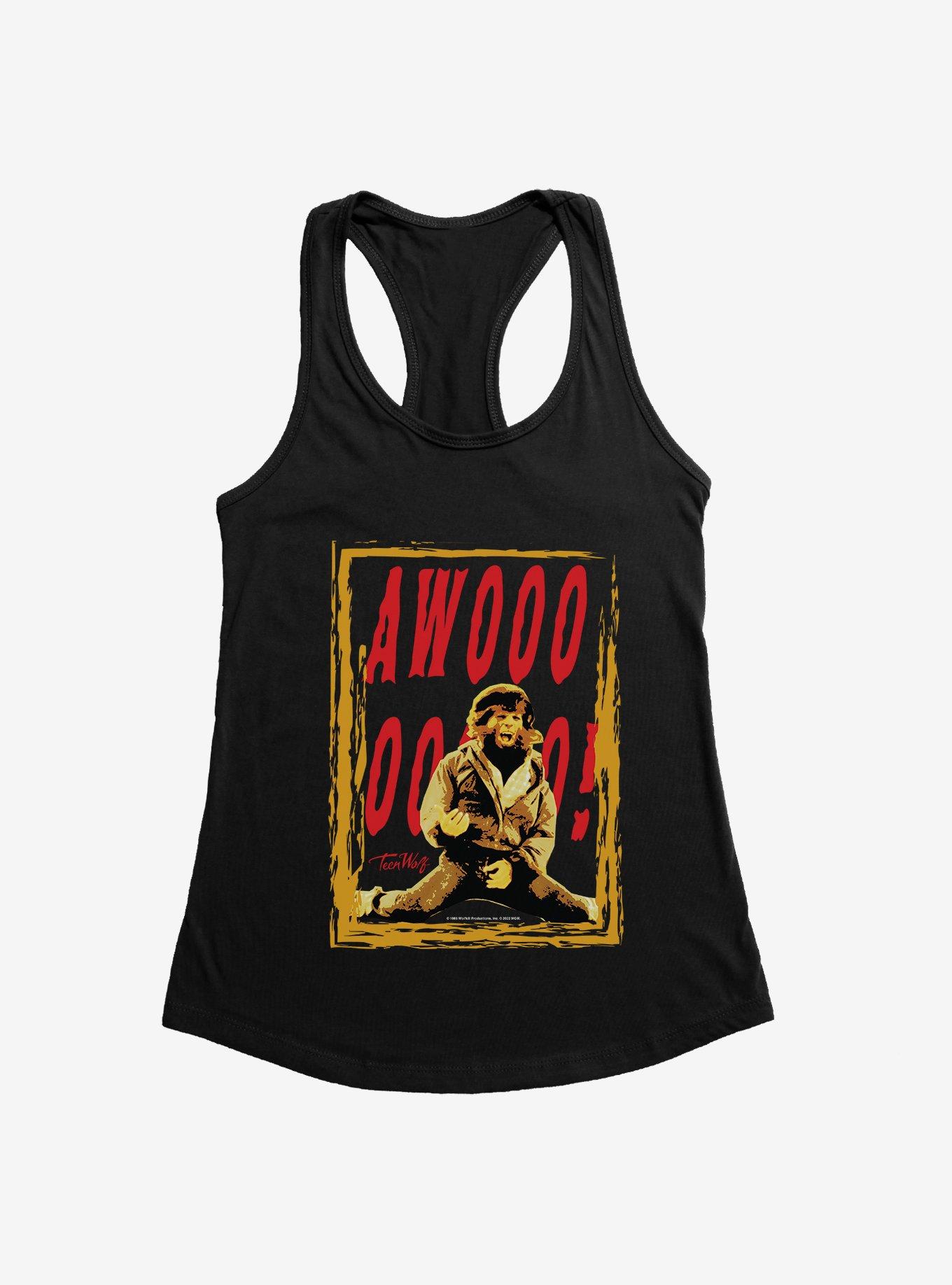 Teen Wolf Awoooo! Girls Tank, BLACK, hi-res