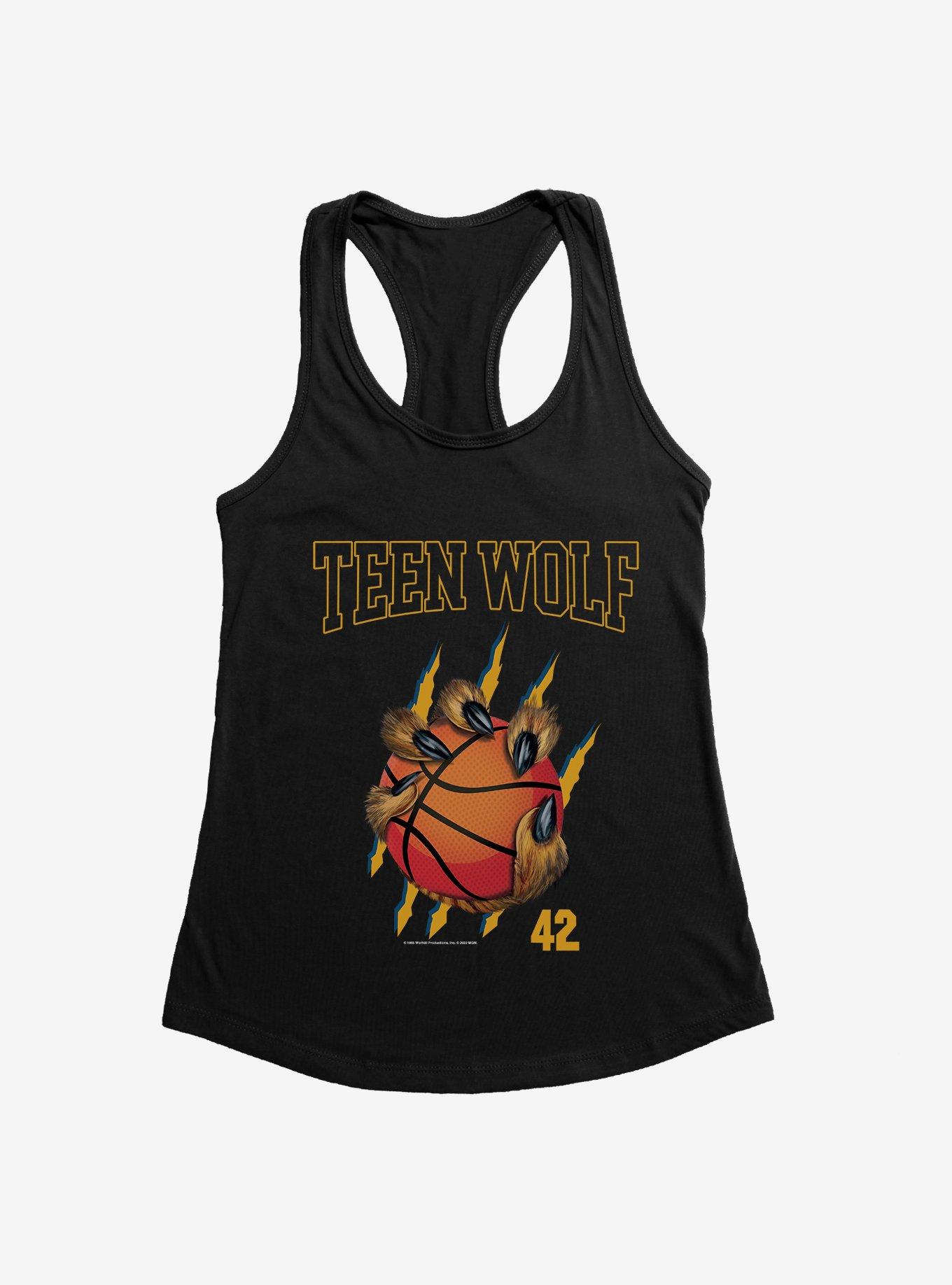 Teen Wolf Werewolf Basketball Grip Girls Tank, BLACK, hi-res