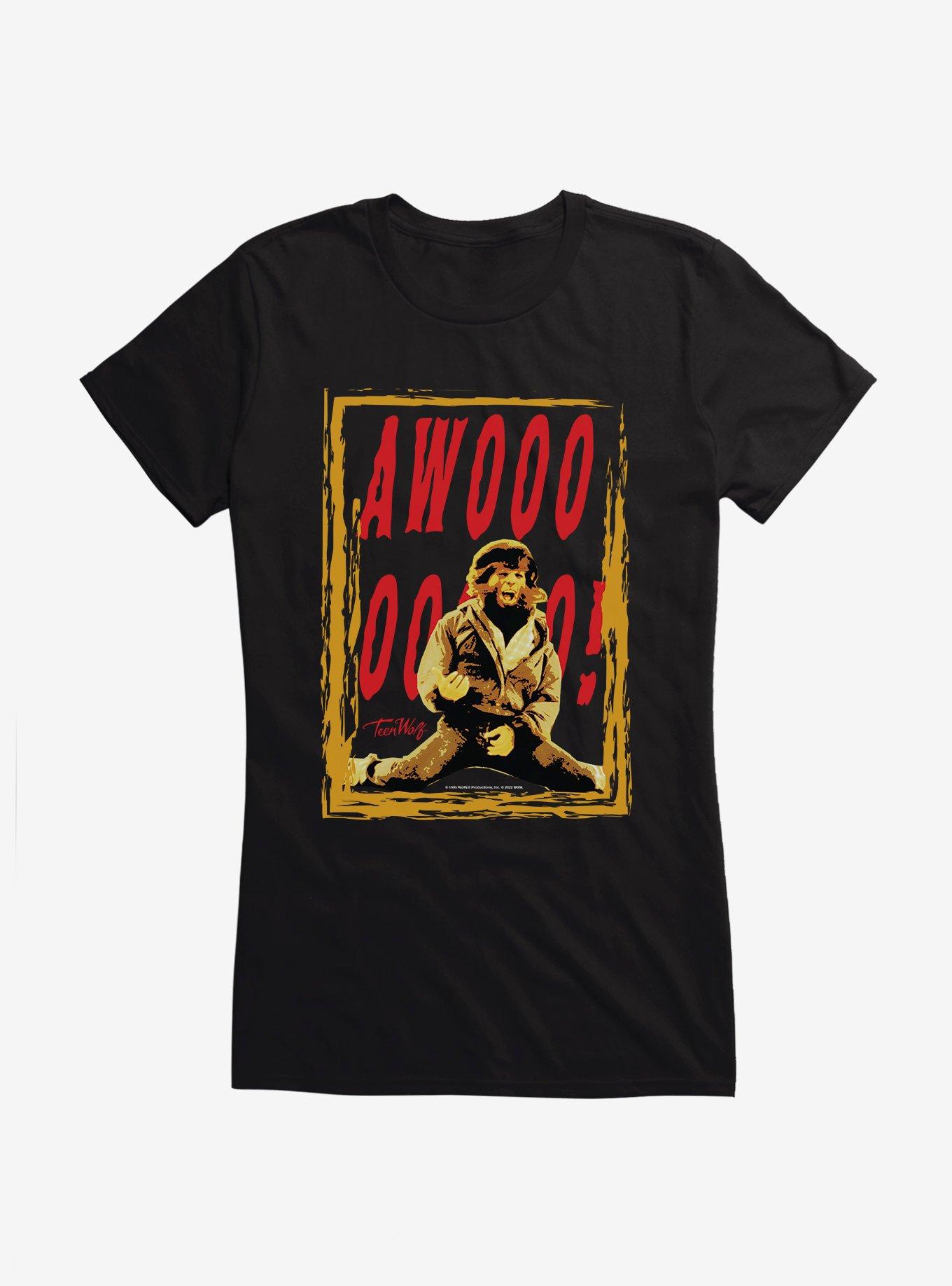 Teen Wolf Awoooo! Girls T-Shirt, BLACK, hi-res