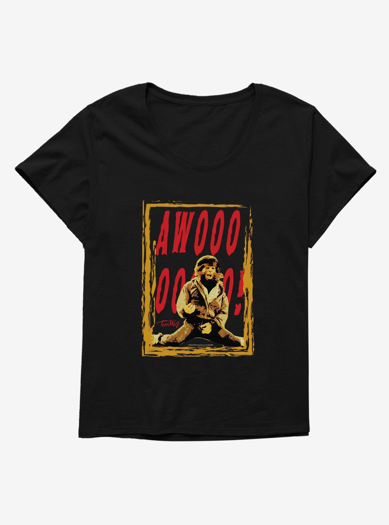 Teen Wolf Awoooo! Girls T-Shirt Plus Size, BLACK, hi-res