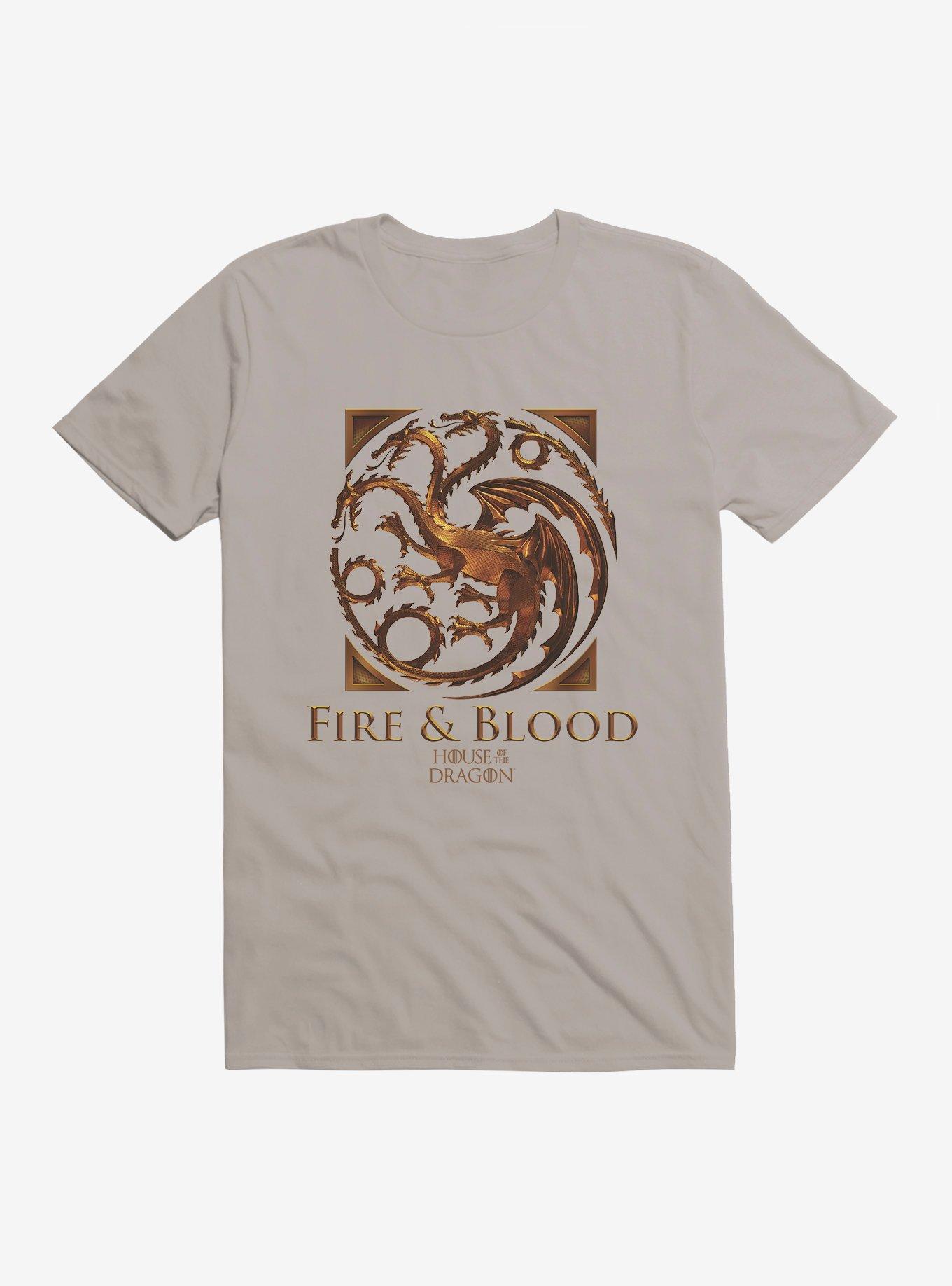 House Of The Dragon Fire And Blood House Targaryen T-Shirt, LIGHT GREY, hi-res