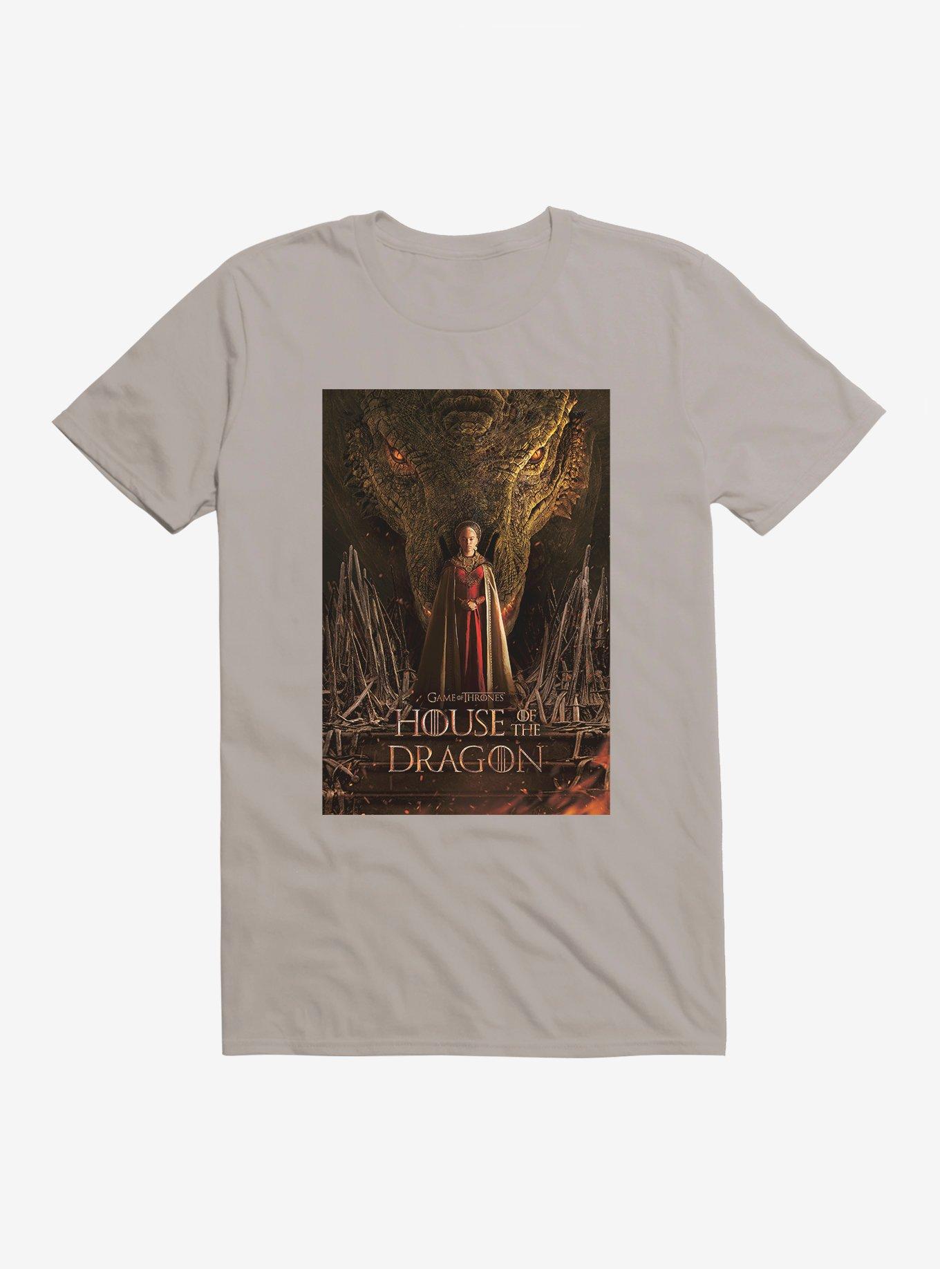 House Of The Dragon Rhaenyra Targaryen Poster T-Shirt, LIGHT GREY, hi-res