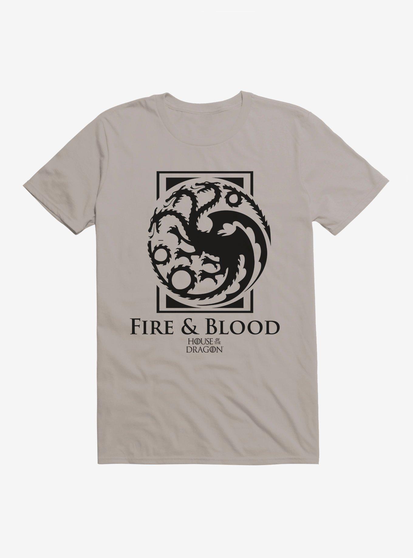 House Of The Dragon House Targaryen Fire And Blood T-Shirt, LIGHT GREY, hi-res
