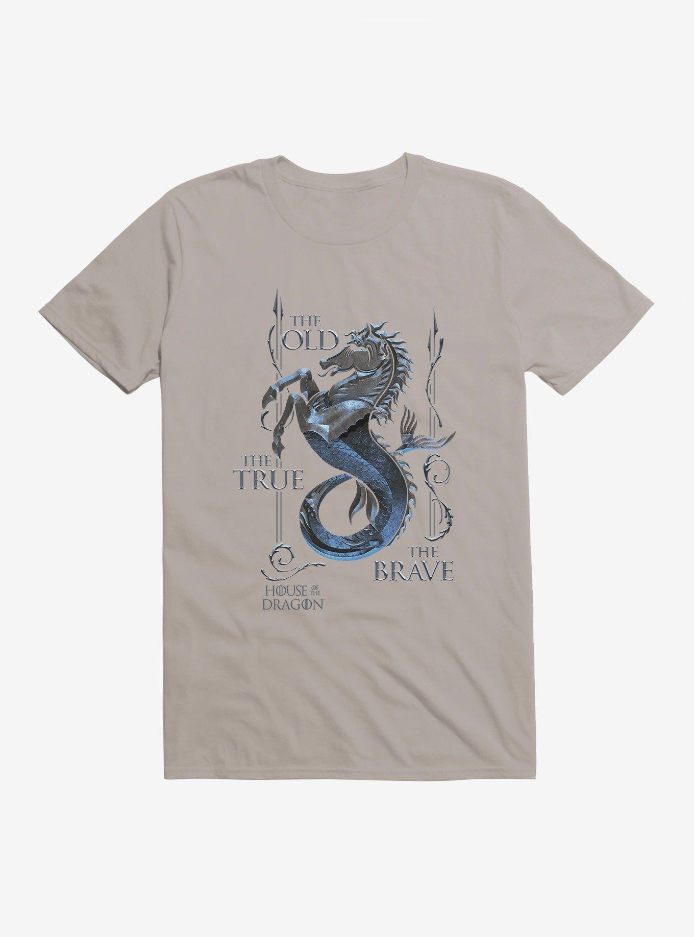 House Of The Dragon The True, The Old, The Brave House Velaryon T-Shirt, LIGHT GREY, hi-res