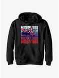 Marvel Thor: Love and Thunder Mighty Thor Text Stack Youth Hoodie, BLACK, hi-res