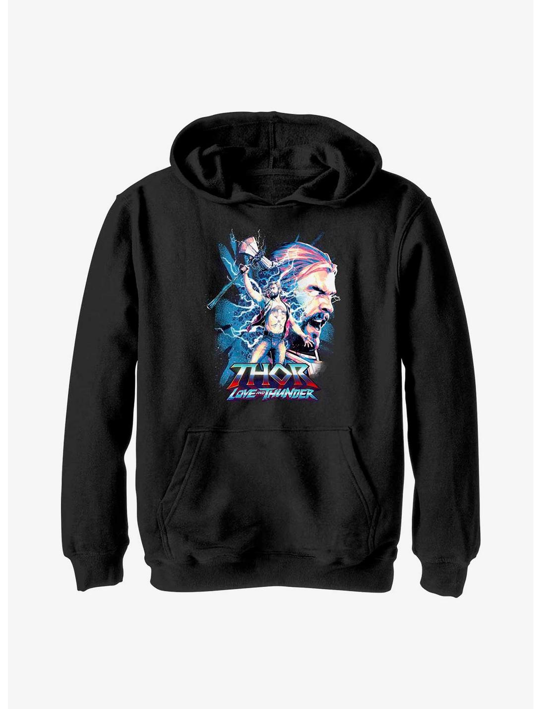 Marvel Thor: Love and Thunder Portrait Thor Youth Hoodie, BLACK, hi-res