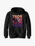Marvel Thor: Love and Thunder Thor Text Stack Youth Hoodie, BLACK, hi-res