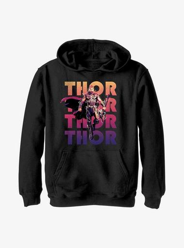 Marvel Thor Love and Thunder Thor Text Stack Youth Hoodie BLACK BoxLunch