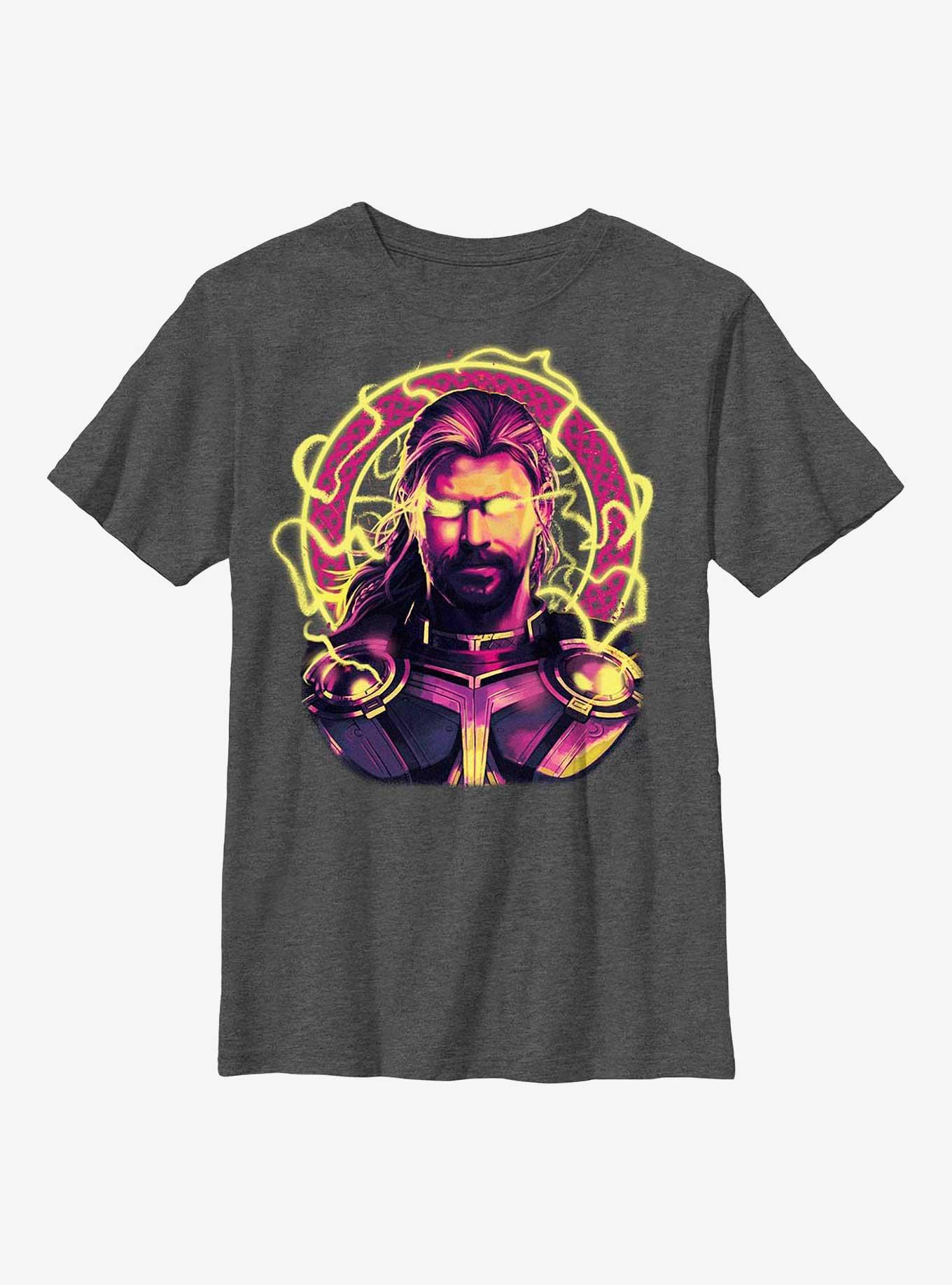 Marvel Thor: Love and Thunder Eyes Of Lightning Youth T-Shirt, CHAR HTR, hi-res