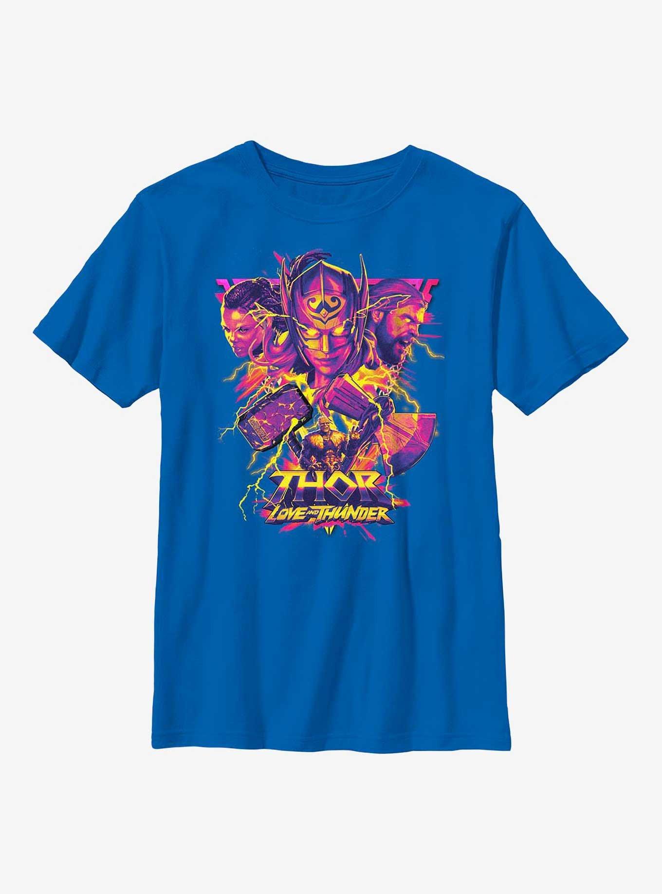 Marvel Thor: Love and Thunder Group Youth T-Shirt, ROYAL, hi-res