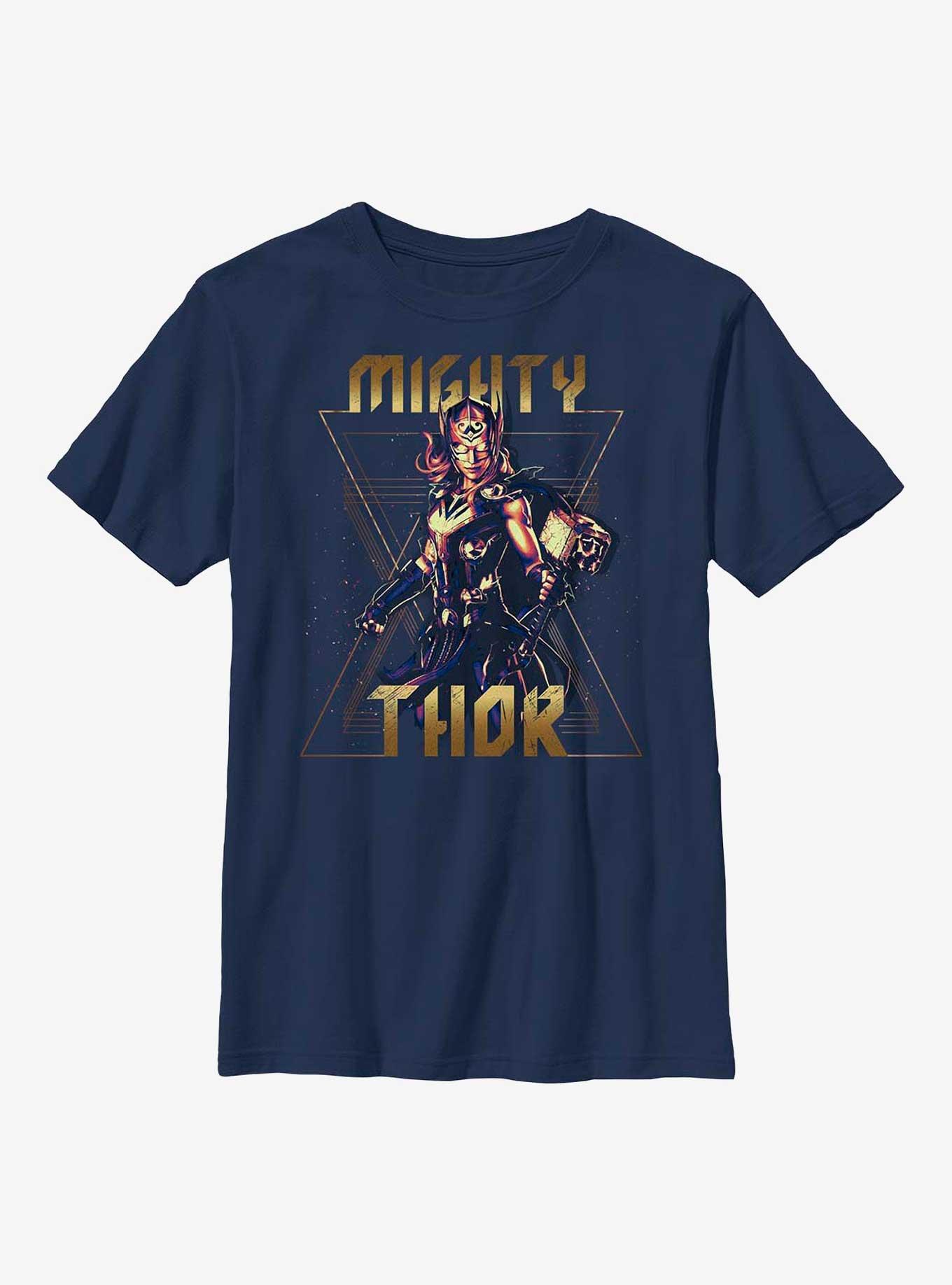 Marvel Thor: Love and Thunder Metal Lady Thor Youth T-Shirt, NAVY, hi-res