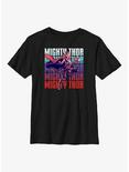 Marvel Thor: Love and Thunder Mighty Thor Text Stack Youth T-Shirt, BLACK, hi-res