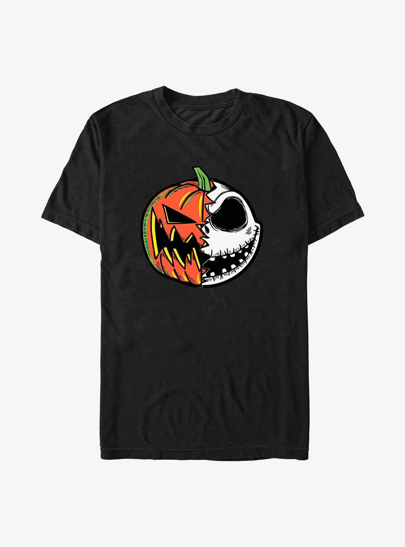 Disney The Nightmare Before Christmas Pumpkin King Jack Split Face T-Shirt, BLACK, hi-res