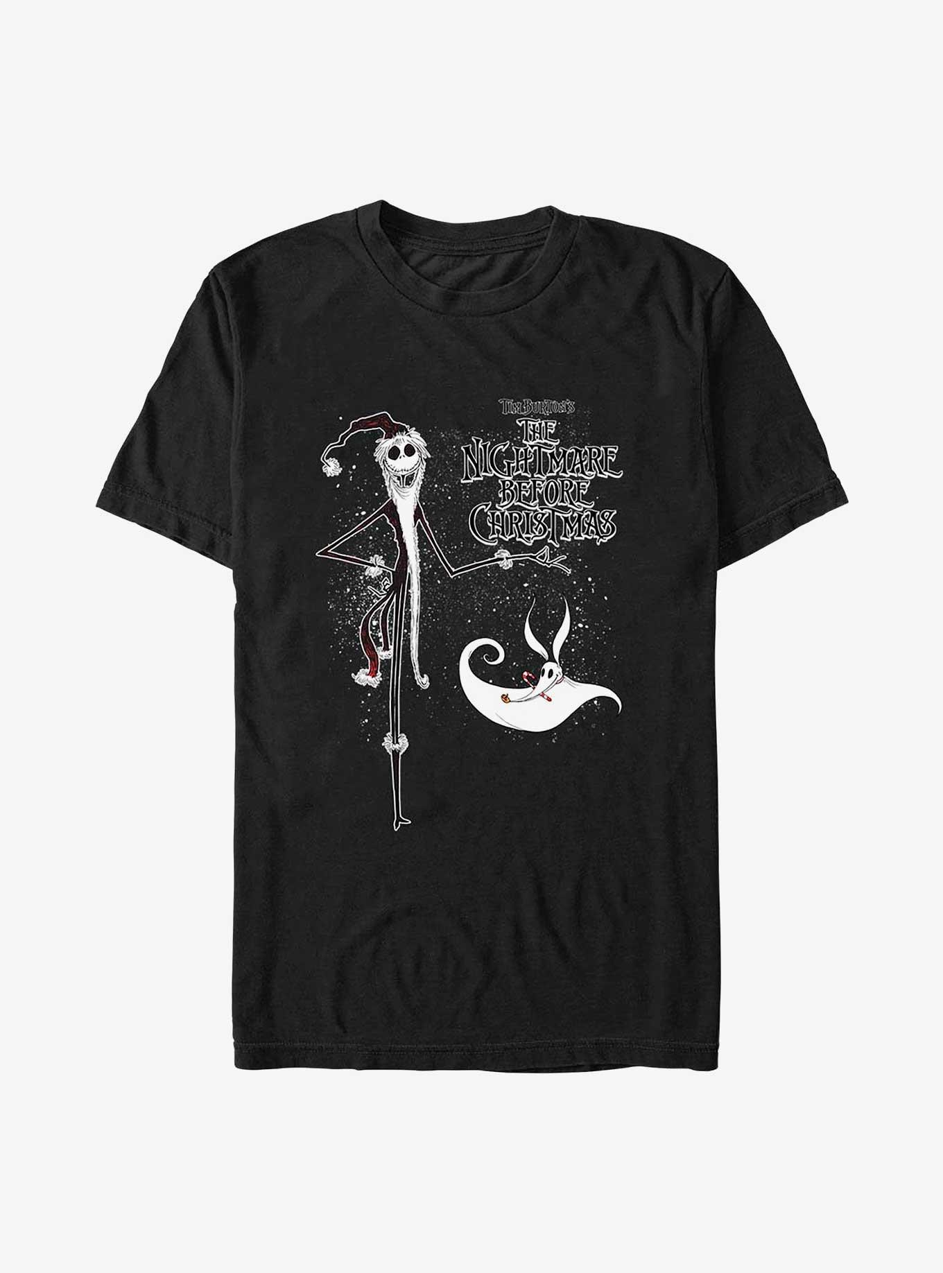 Disney The Nightmare Before Christmas Santa Jack and Zero T-Shirt, BLACK, hi-res