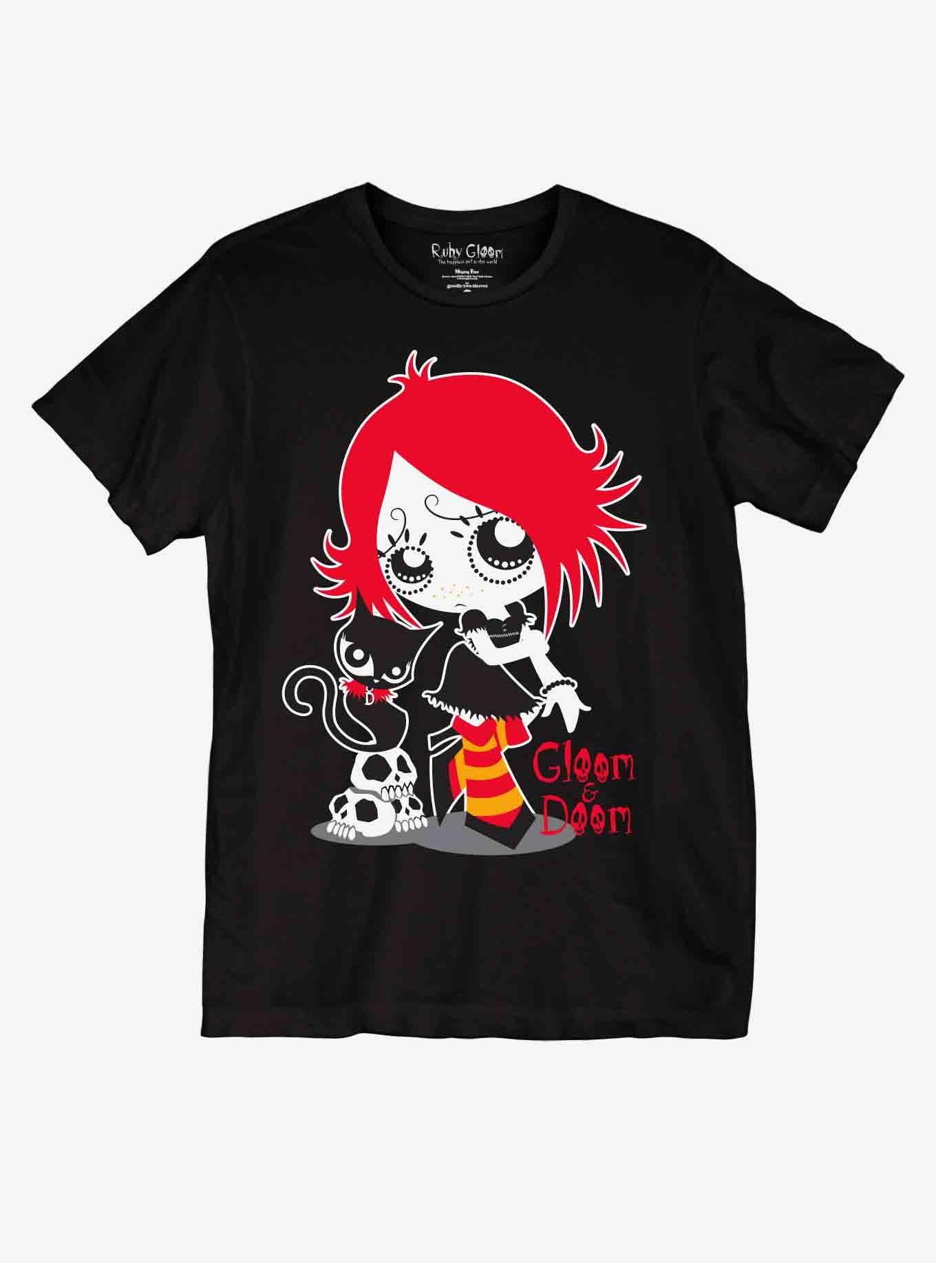 Ruby Gloom Cat & Skull Boyfriend Fit Girls T-Shirt Plus Size, MULTI, hi-res