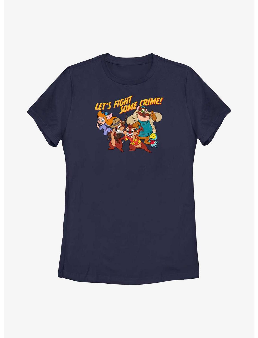 Disney Chip 'n Dale Fight Some Crime Womens T-Shirt, NAVY, hi-res