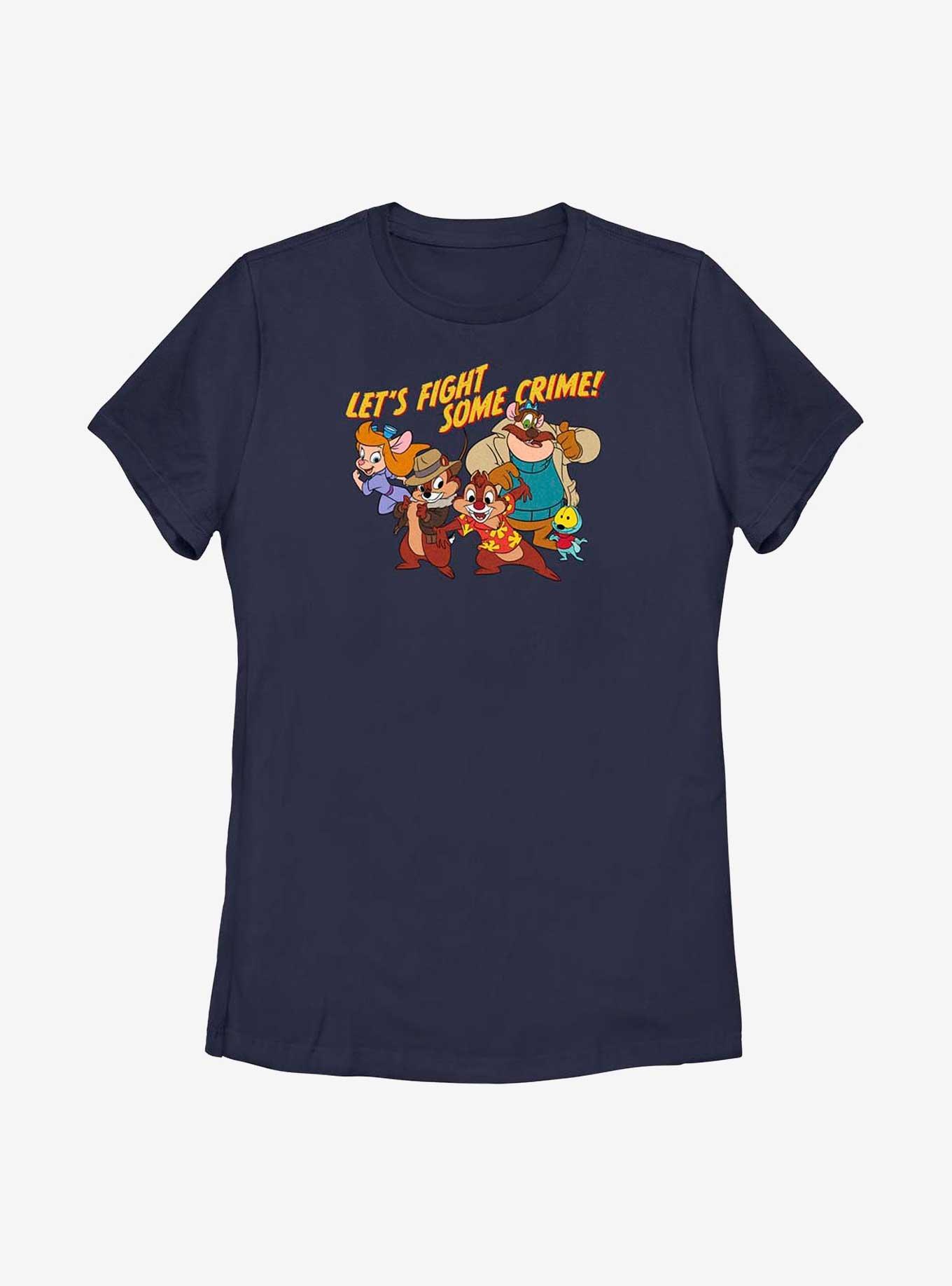 Disney Chip 'n Dale Fight Some Crime Womens T-Shirt, NAVY, hi-res