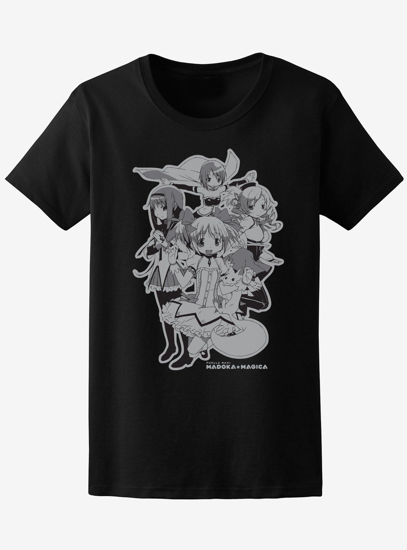 Puella Magi Madoka Magica Black & White Boyfriend Fit Girls T-Shirt, MULTI, hi-res