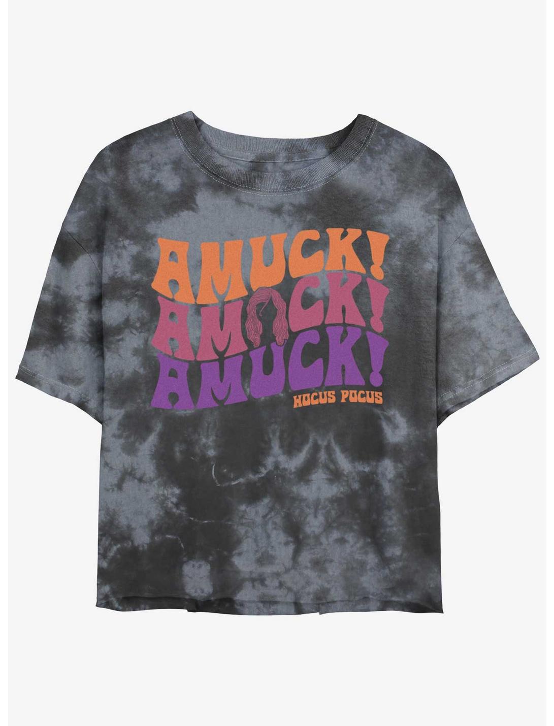 Disney Hocus Pocus Amuck, Amuck, Amuck! Tie-Dye Girls Crop T-Shirt, BLKCHAR, hi-res