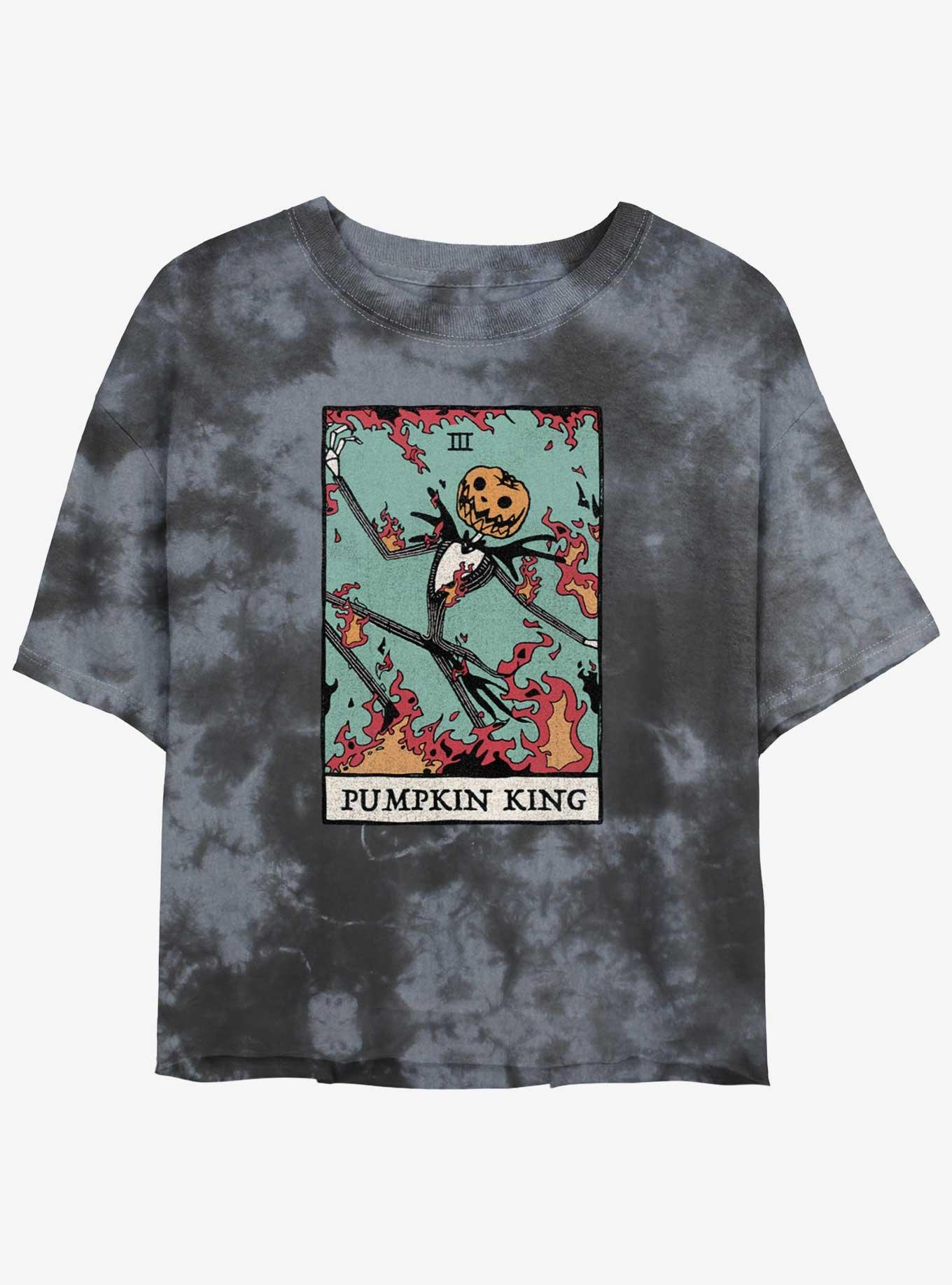 Disney The Nightmare Before Christmas Jack Pumpkin King Card Tie-Dye Girls Crop T-Shirt, , hi-res