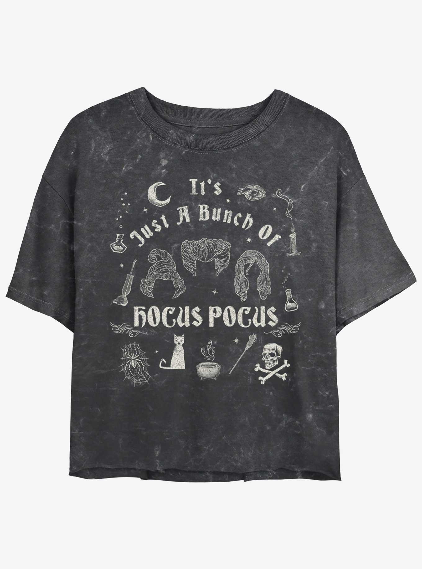 Disney Hocus Pocus Sanderson Sisters A Bunch of Hocus Pocus Mineral Wash Girls Crop T-Shirt, , hi-res