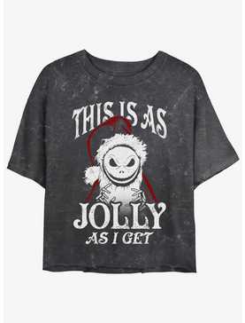Disney The Nightmare Before Christmas Jolly Santa Jack Mineral Wash Girls Crop T-Shirt, , hi-res