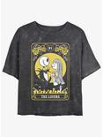 Disney The Nightmare Before Christmas The Lovers Tarot Card Mineral Wash Girls Crop T-Shirt, BLACK, hi-res