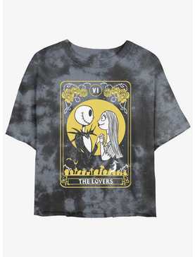 Disney The Nightmare Before Christmas The Lovers Tarot Card Tie-Dye Girls Crop T-Shirt, , hi-res
