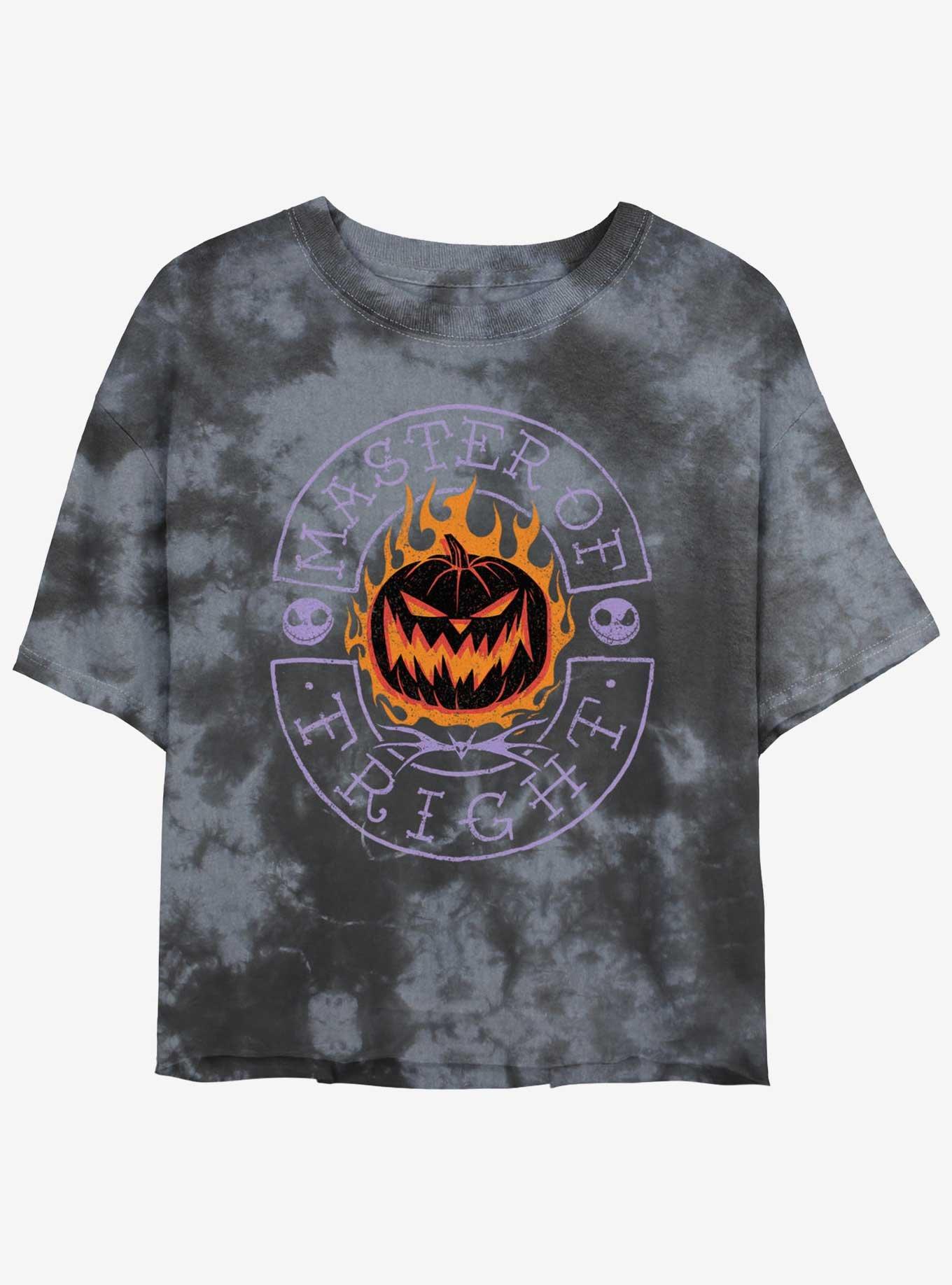 Disney The Nightmare Before Christmas Master of Fright Tie-Dye Girls Crop T-Shirt, BLKCHAR, hi-res