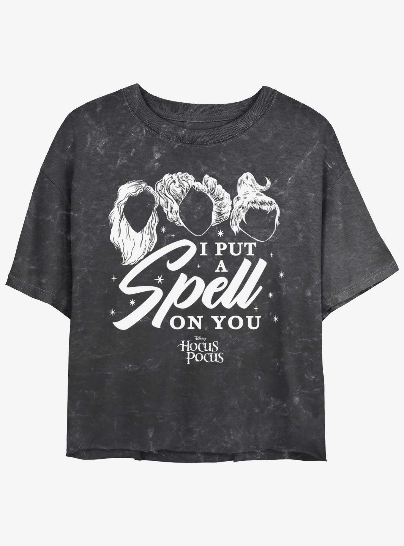 Disney Hocus Pocus Sanderson Sisters I Put A Spell On You Mineral Wash Girls Crop T-Shirt, , hi-res