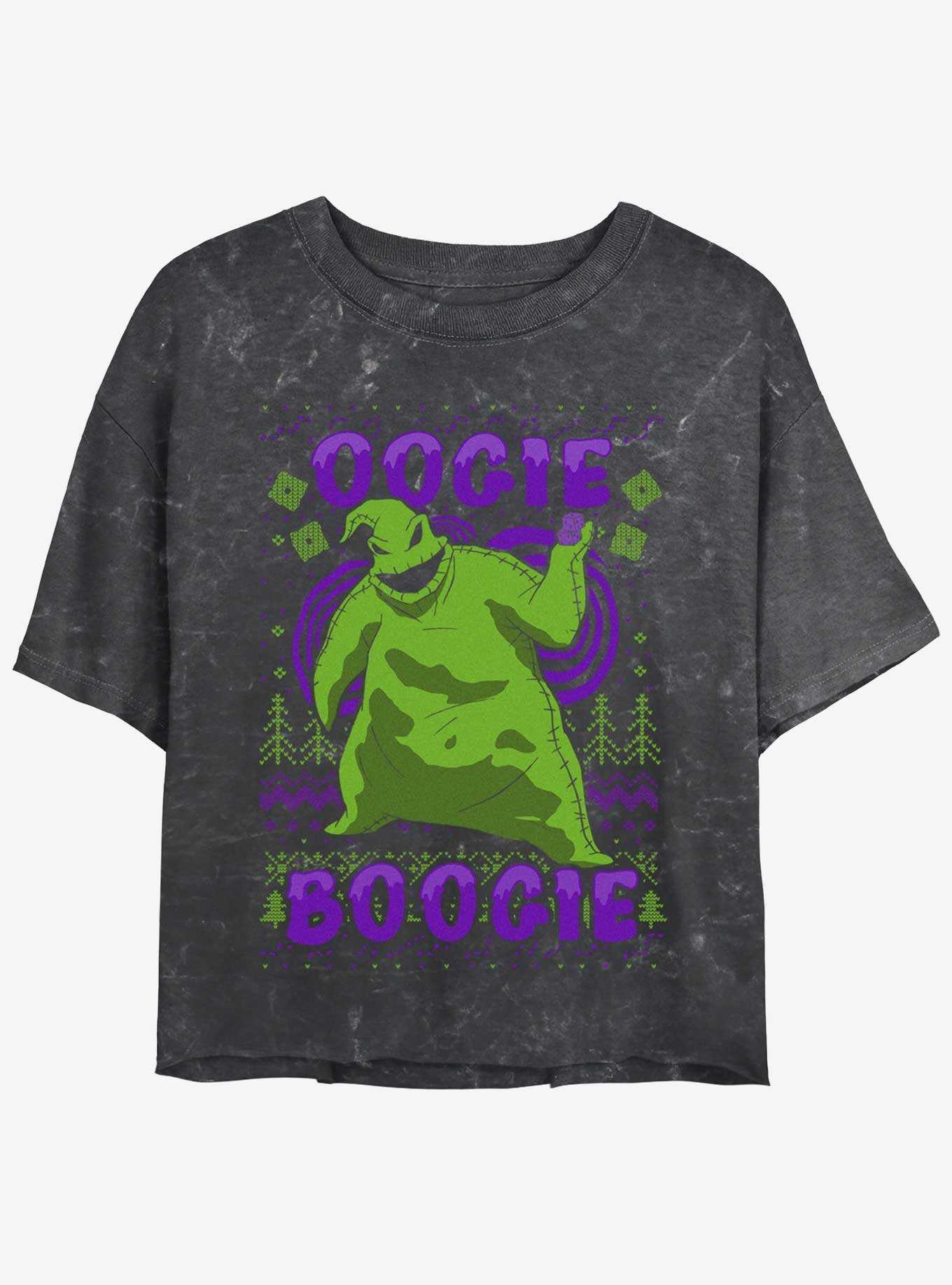 Disney The Nightmare Before Christmas Oogie Boogie Christmas Mineral Wash Girls Crop T-Shirt, , hi-res