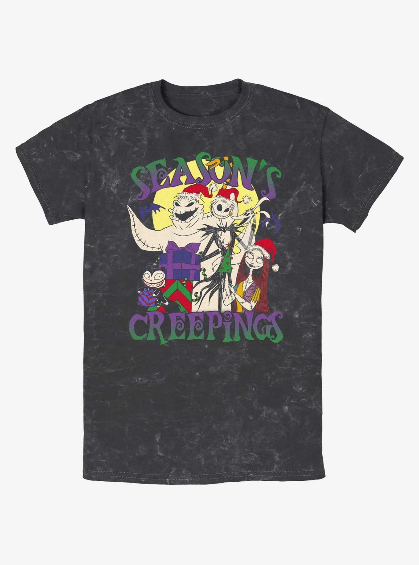 Disney The Nightmare Before Christmas Season's Creepings Mineral Wash T-Shirt, BLACK, hi-res