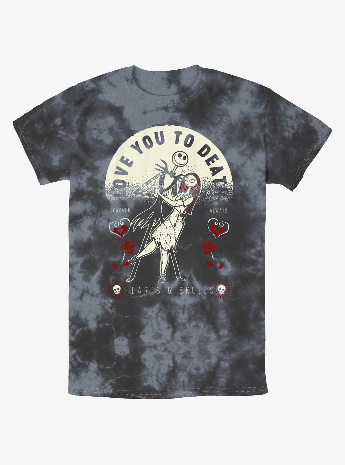 Disney The Nightmare Before Christmas Jack and Sally Love You To Death Tie-Dye T-Shirt