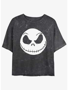 Disney The Nightmare Before Christmas Big Face Jack Mineral Wash Girls Crop T-Shirt, , hi-res