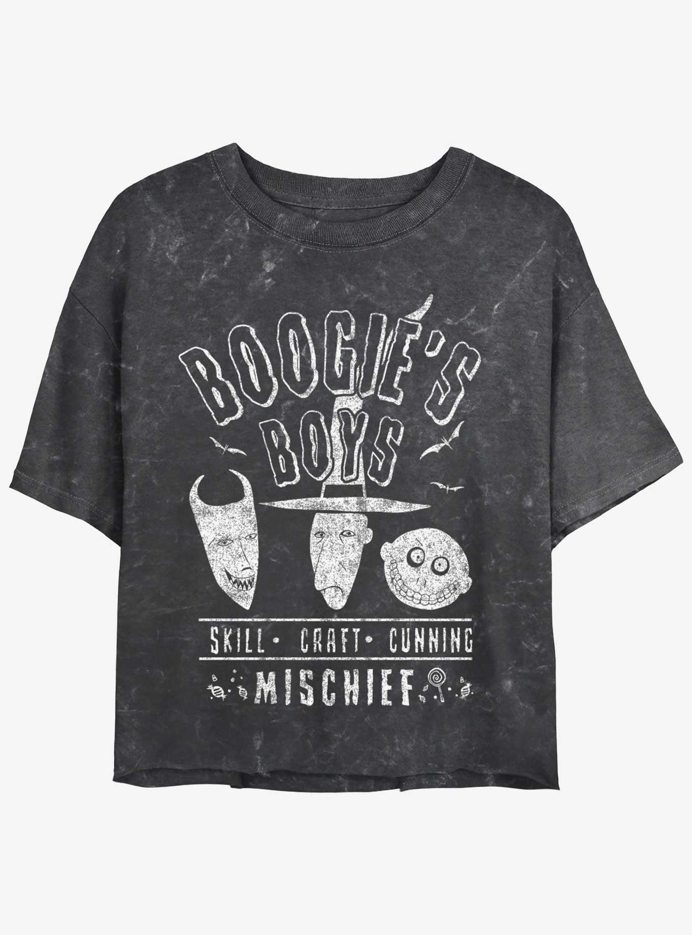 The Nightmare Before Christmas Boogie's Boys Mineral Wash Girls Crop T-Shirt, , hi-res