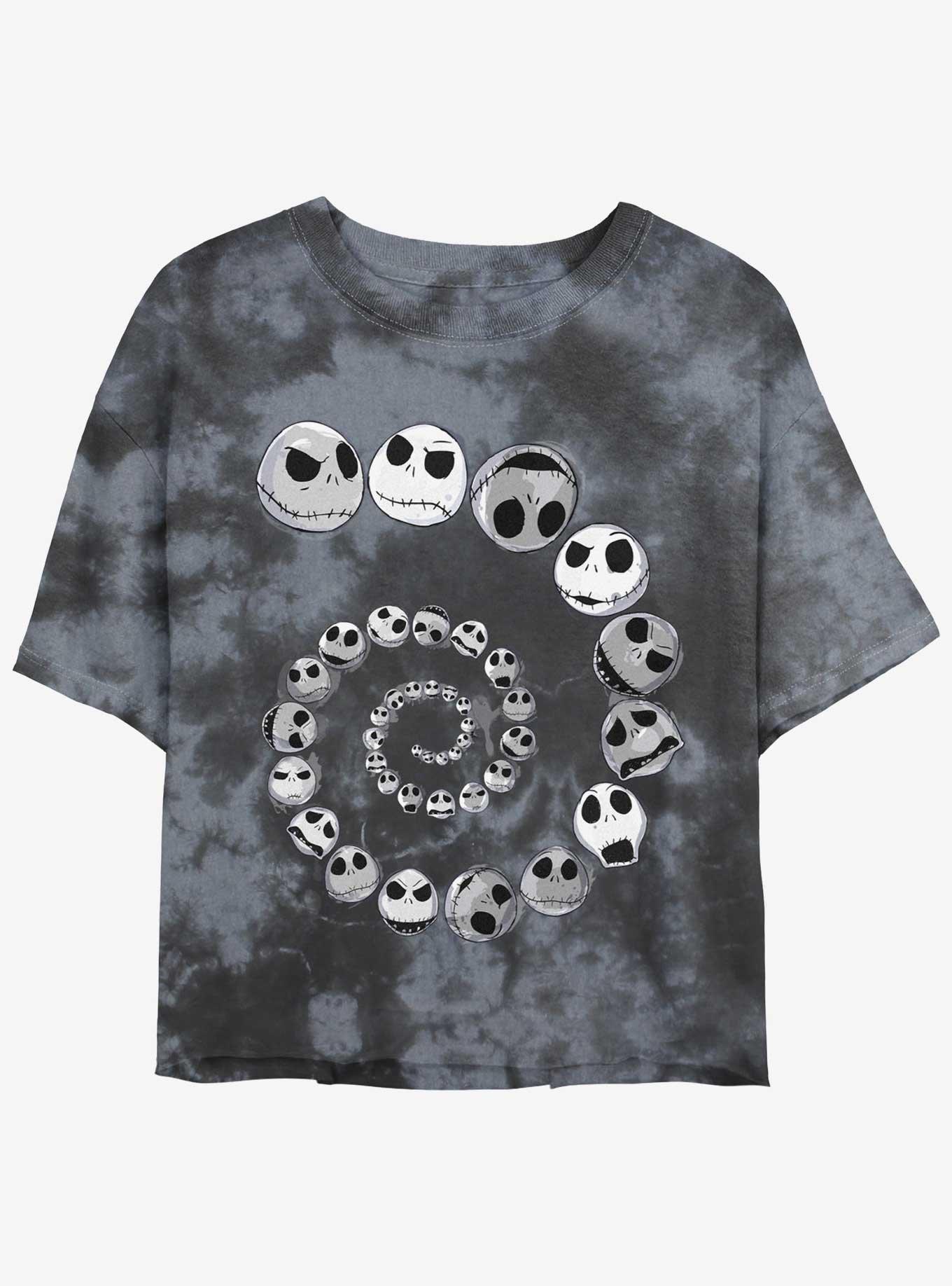 Disney The Nightmare Before Christmas Jack Emotions Spiraling Tie-Dye Girls Crop T-Shirt