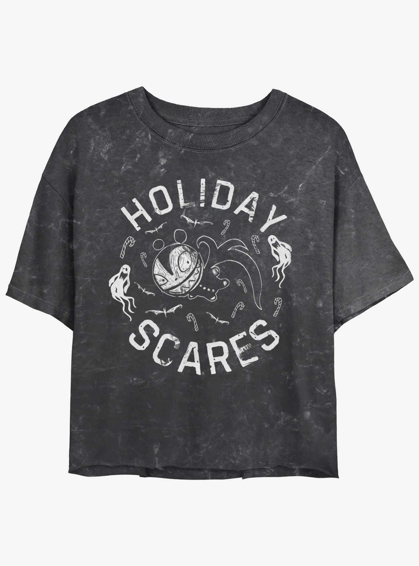 Disney The Nightmare Before Christmas Holiday Scares Vampire Teddy Mineral Wash Girls Crop T-Shirt