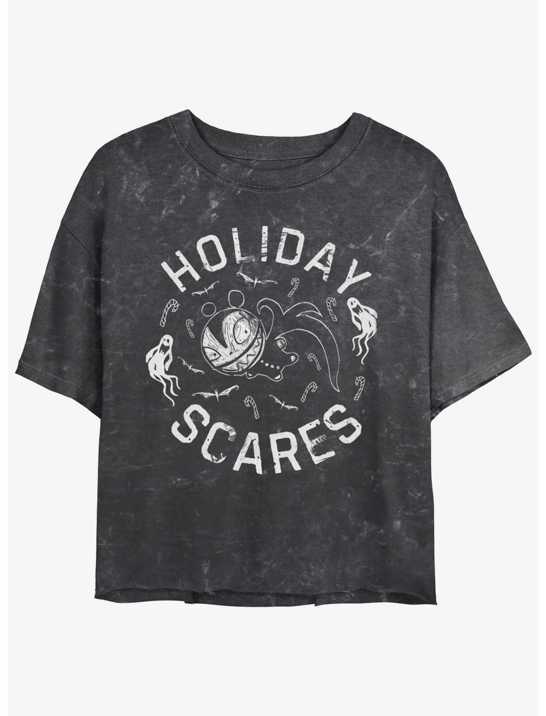 Disney The Nightmare Before Christmas Holiday Scares Vampire Teddy Mineral Wash Girls Crop T-Shirt, BLACK, hi-res