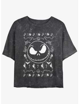 Disney The Nightmare Before Christmas Jack Spooky Icons Mineral Wash Girls Crop T-Shirt, , hi-res