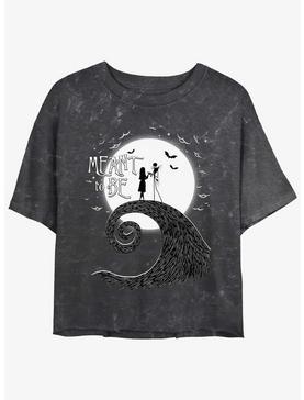 Disney The Nightmare Before Christmas Jack and Sally Meant To Be Mineral Wash Girls Crop T-Shirt, , hi-res