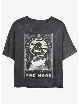 Disney The Nightmare Before Christmas The Moon Tarot Card Mineral Wash Girls Crop T-Shirt, , hi-res