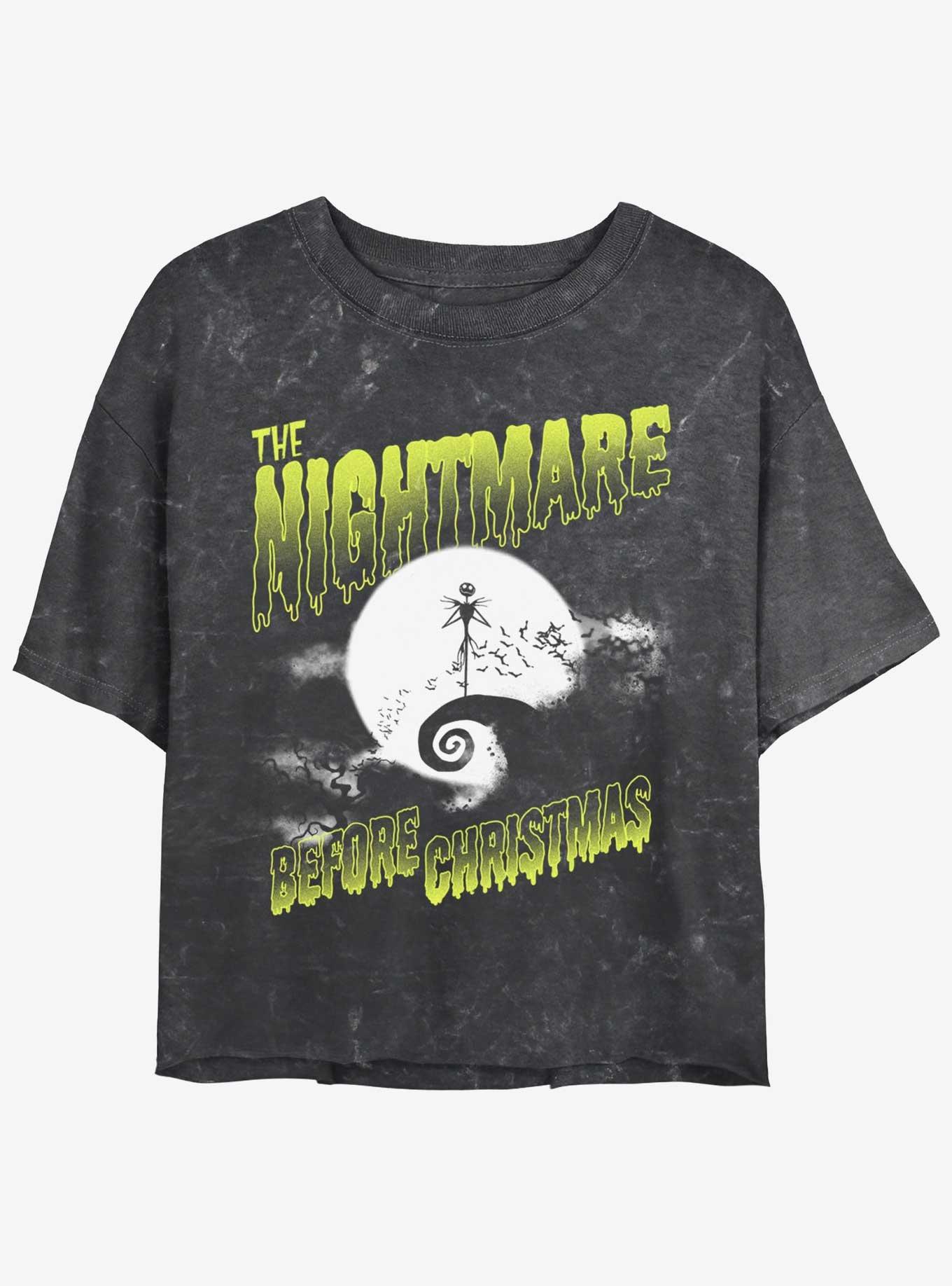 Disney The Nightmare Before Christmas Moonlit Jack Skellington Mineral Wash Girls Crop T-Shirt, , hi-res