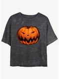 Disney The Nightmare Before Christmas Pumpkin King Mineral Wash Girls Crop T-Shirt, BLACK, hi-res