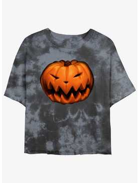Disney The Nightmare Before Christmas Pumpkin King Tie-Dye Girls Crop T-Shirt, , hi-res