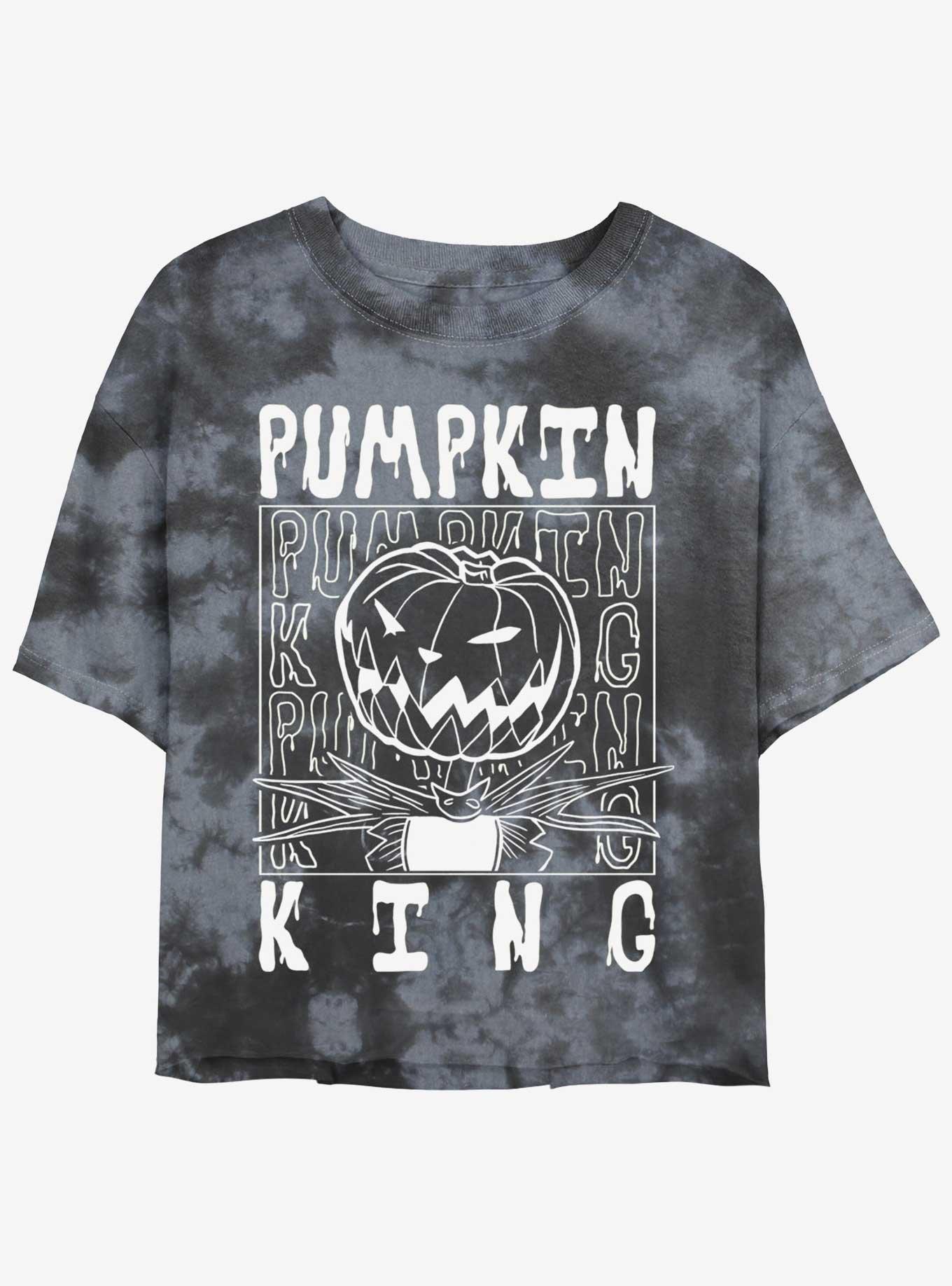 Disney The Nightmare Before Christmas Jack Pumpkin King Tie-Dye Girls Crop T-Shirt, BLKCHAR, hi-res