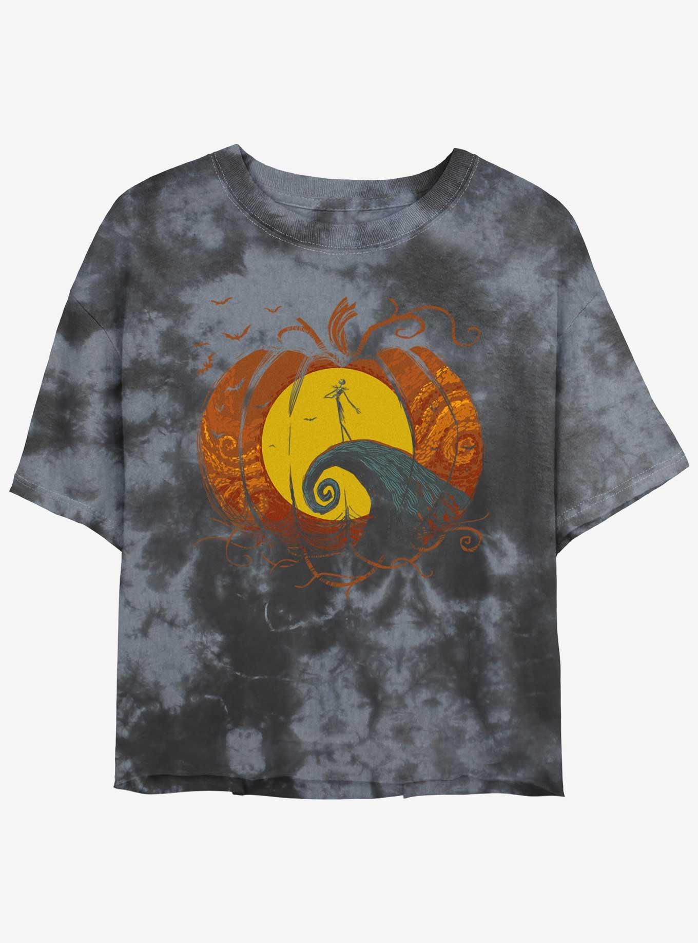Disney The Nightmare Before Christmas Pumpkin King Lament Tie-Dye Girls Crop T-Shirt, BLKCHAR, hi-res