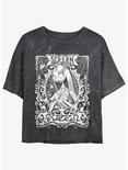 Disney The Nightmare Before Christmas Sally Scream Queen Mineral Wash Girls Crop T-Shirt, BLACK, hi-res